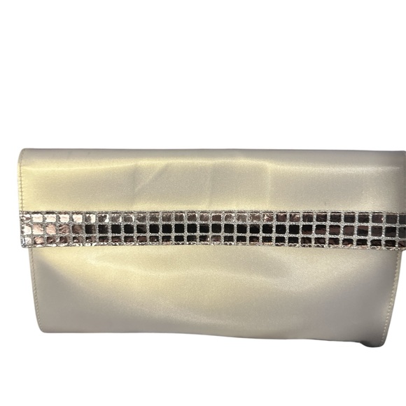 NWOT DIOR Elegant Cream Clutch with Silver Accents large size brand new cute - Picture 1 of 7